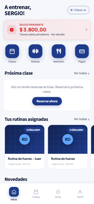 Sistema de gestión para gimnasio